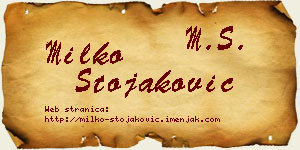 Milko Stojaković vizit kartica